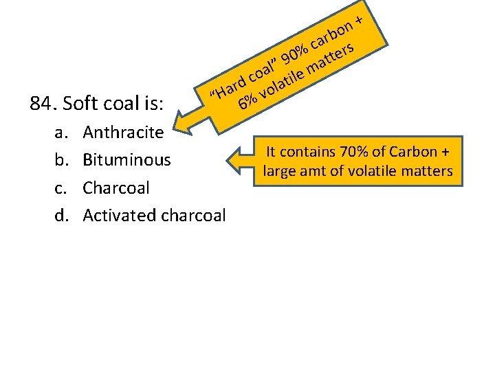 84. Soft coal is: a. b. c. d. + n bo r a c