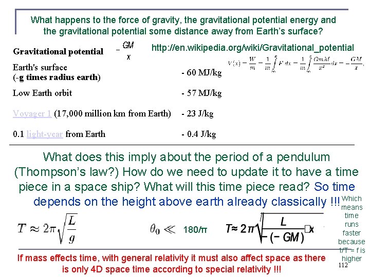 What happens to the force of gravity, the gravitational potential energy and the gravitational