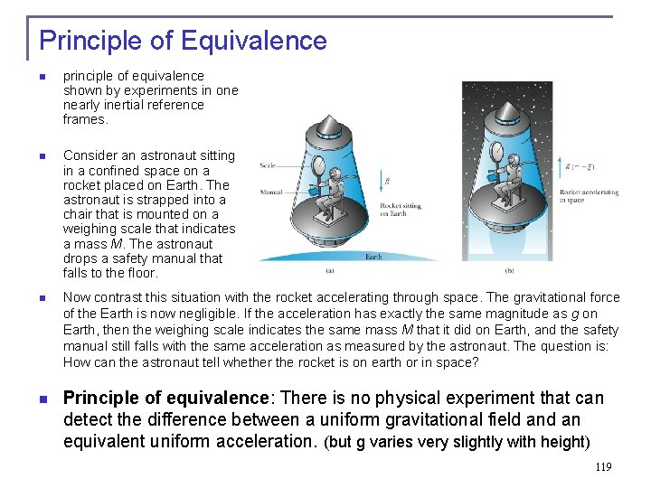 Principle of Equivalence principle of equivalence shown by experiments in one nearly inertial reference