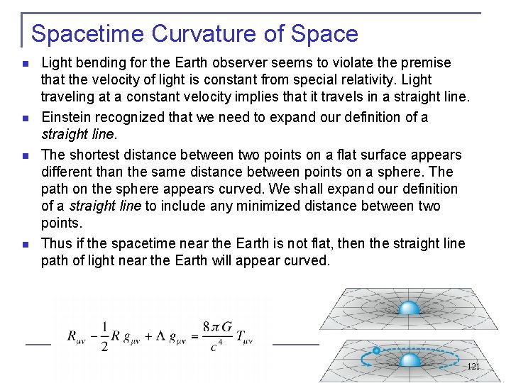 Spacetime Curvature of Space Light bending for the Earth observer seems to violate the