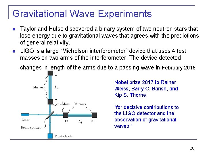 Gravitational Wave Experiments Taylor and Hulse discovered a binary system of two neutron stars