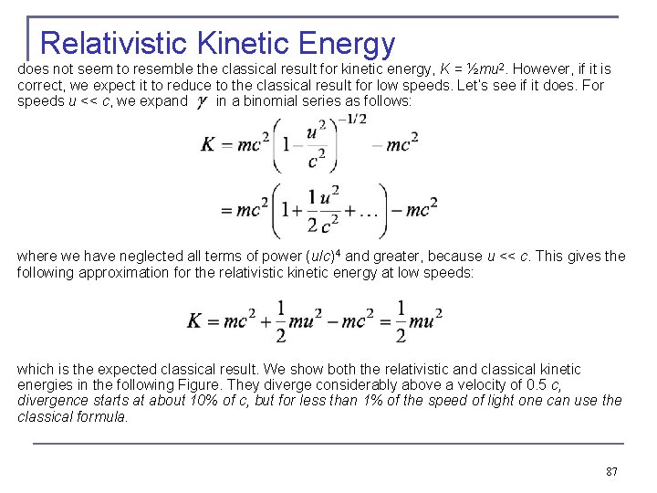 Relativistic Kinetic Energy does not seem to resemble the classical result for kinetic energy,
