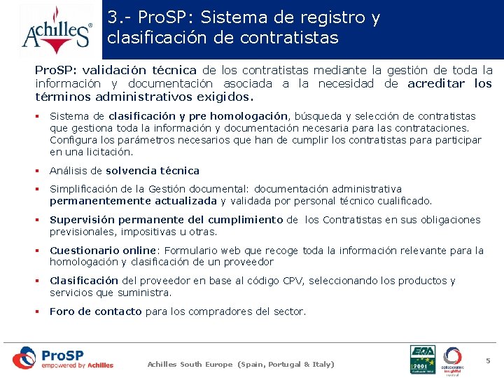 3. - Pro. SP: Sistema de registro y clasificación de contratistas Pro. SP: validación