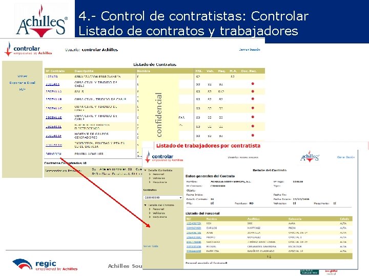 confidencial 4. - Control de contratistas: Controlar Listado de contratos y trabajadores Achilles South