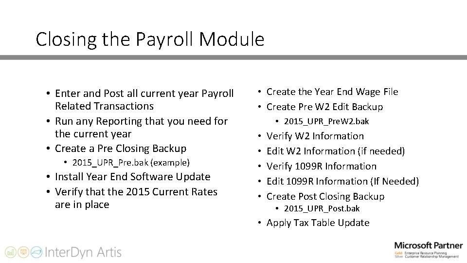 Year End Process Overview for Microsoft Dynamics GP