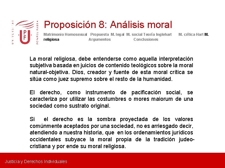 Proposición 8: Análisis moral Matrimonio Homosexual Propuesta M. legal M. social Teoría Inglehart religiosa