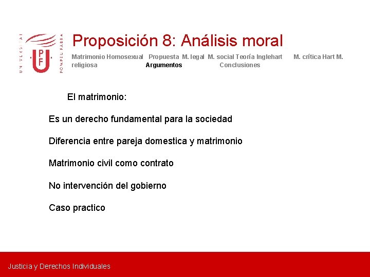 Proposición 8: Análisis moral Matrimonio Homosexual Propuesta M. legal M. social Teoría Inglehart religiosa