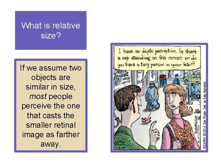 What is relative size? If we assume two objects are similar in size, most