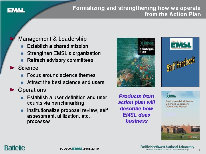 Formalizing and strengthening how we operate from the Action Plan Management & Leadership l