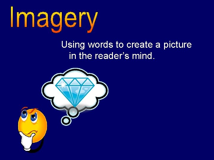 Using words to create a picture in the reader’s mind. 