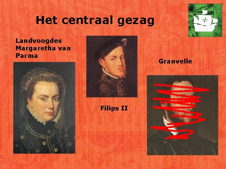 Het centraal gezag Landvoogdes Margaretha van Parma Granvelle Filips II 
