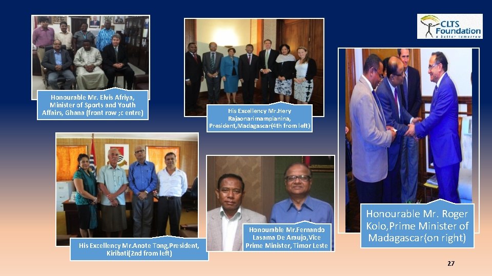 Honourable Mr. Elvis Afriya, Minister of Sports and Youth Affairs, Ghana (front row ;