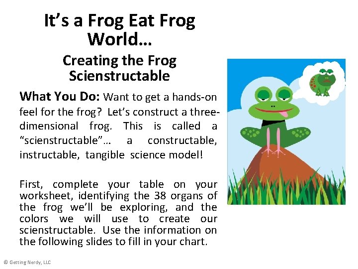 It’s a Frog Eat Frog World… Creating the Frog Scienstructable What You Do: Want