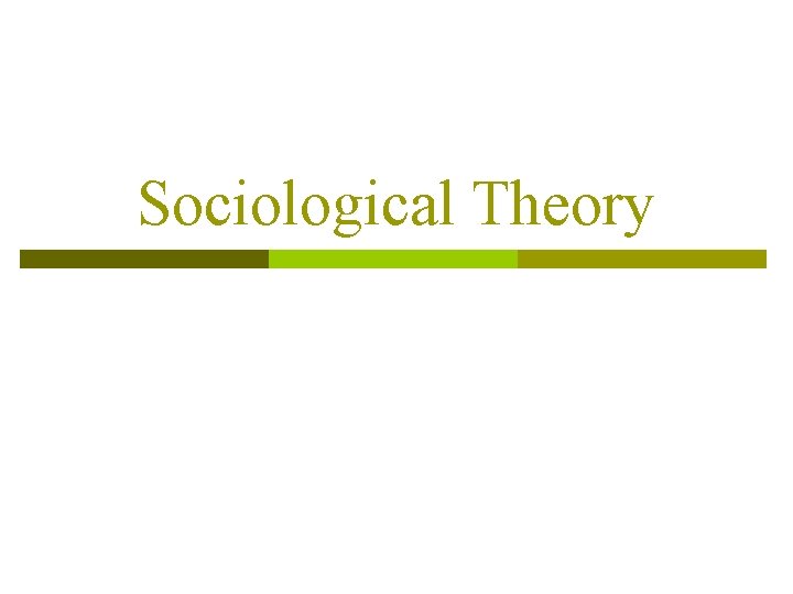 Sociological Theory 