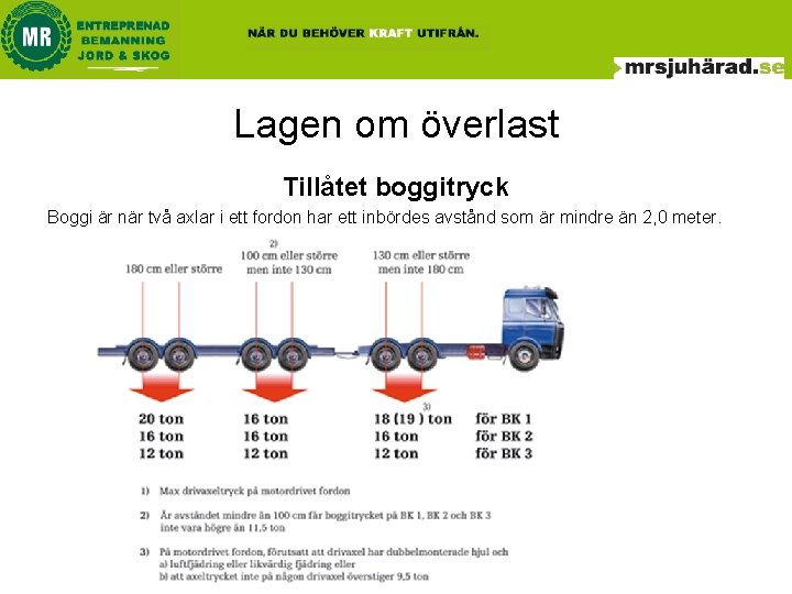 Lagen om överlast Tillåtet boggitryck Boggi är när två axlar i ett fordon har Lagen om överlast Tillåtet boggitryck Boggi är när två axlar i ett fordon har