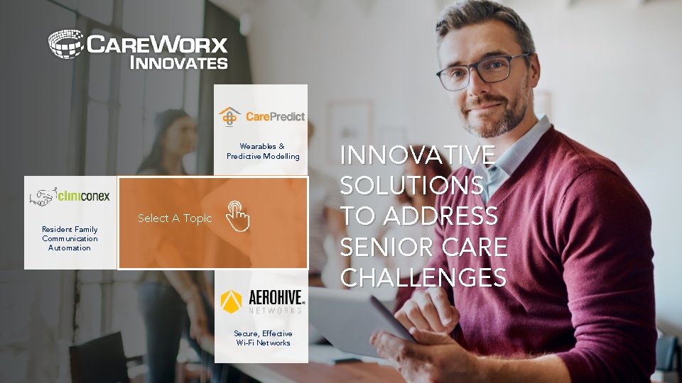 Wearables & Predictive Modelling Resident Family Communication Automation Select A Topic Secure, Effective Wi-Fi