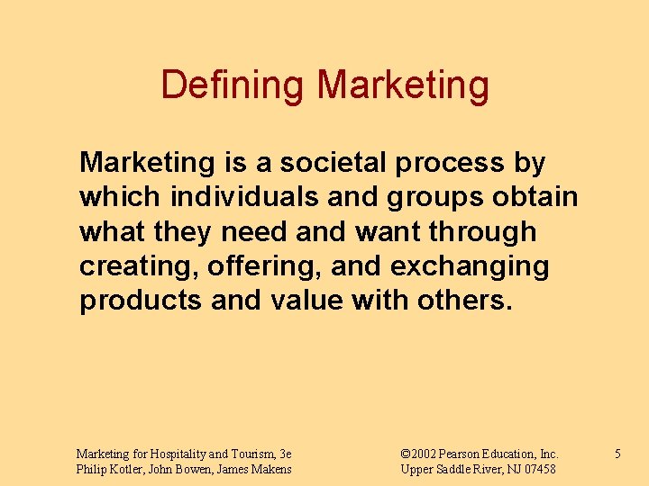 Defining Marketing is a societal process by which individuals and groups obtain what they