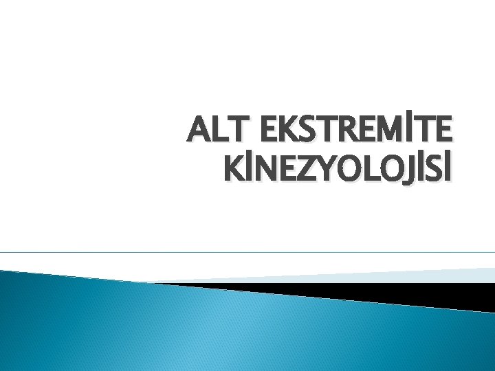 ALT EKSTREMİTE KİNEZYOLOJİSİ 