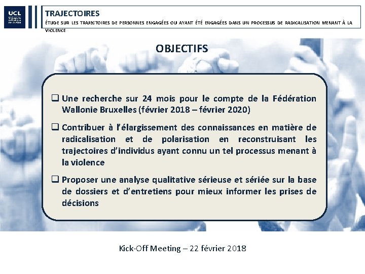 TRAJECTOIRES ÉTUDE SUR LES TRAJECTOIRES DE PERSONNES ENGAGÉES OU AYANT ÉTÉ ENGAGÉES DANS UN