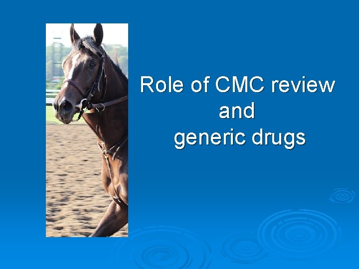 Role of CMC review and generic drugs 