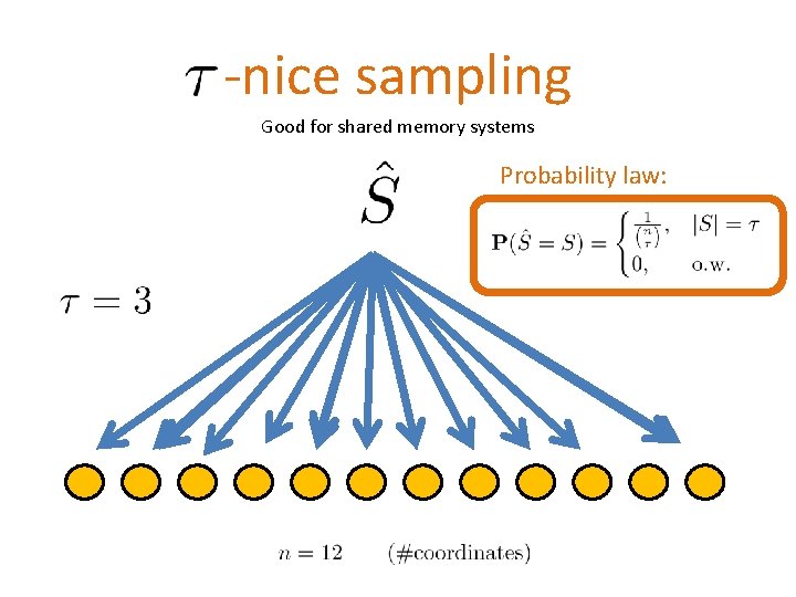-nice sampling Good for shared memory systems Probability law: 