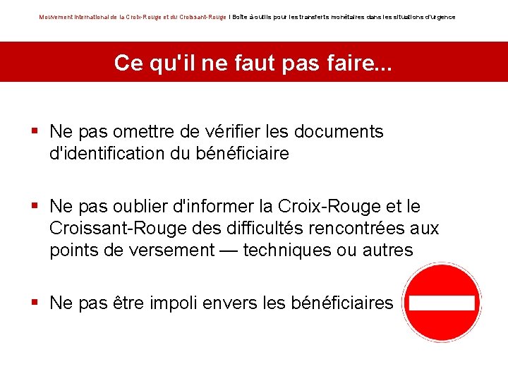 Mouvement international de la Croix-Rouge et du Croissant-Rouge I Boîte à outils pour les