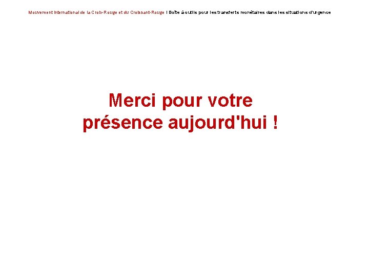 Mouvement international de la Croix-Rouge et du Croissant-Rouge I Boîte à outils pour les