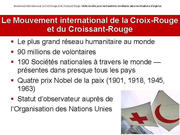 Mouvement international de la Croix-Rouge et du Croissant-Rouge I Boîte à outils pour les