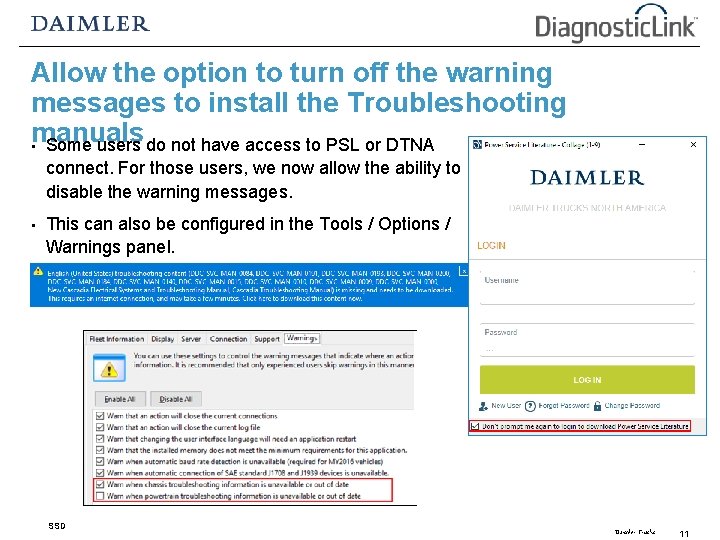 Allow the option to turn off the warning messages to install the Troubleshooting manuals Allow the option to turn off the warning messages to install the Troubleshooting manuals