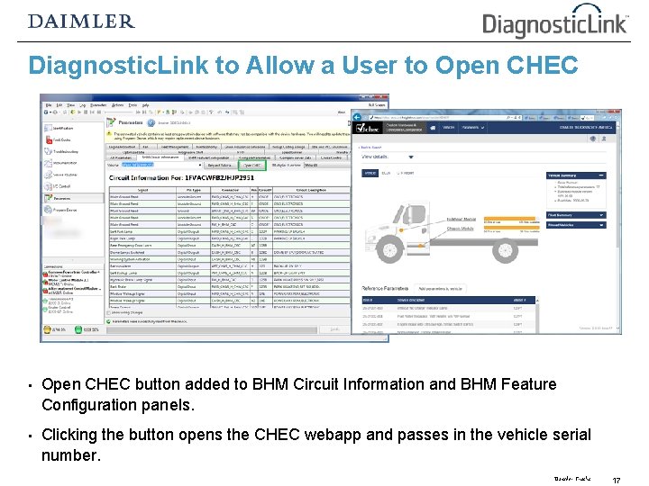 Diagnostic. Link to Allow a User to Open CHEC • Open CHEC button added Diagnostic. Link to Allow a User to Open CHEC • Open CHEC button added