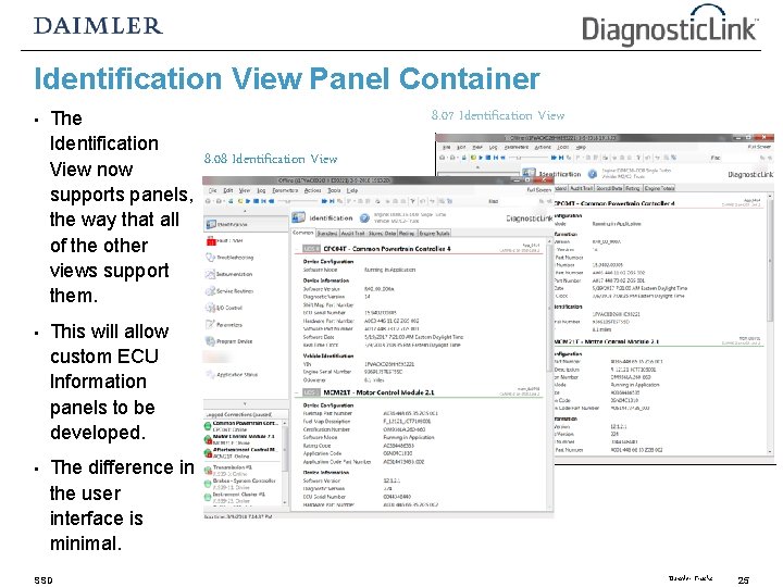 Identification View Panel Container • The Identification 8. 08 Identification View now supports panels, Identification View Panel Container • The Identification 8. 08 Identification View now supports panels,