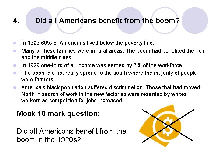 4. l l l Did all Americans benefit from the boom? In 1929 60%