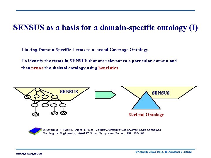 SENSUS as a basis for a domain-specific ontology (I) Linking Domain Specific Terms to