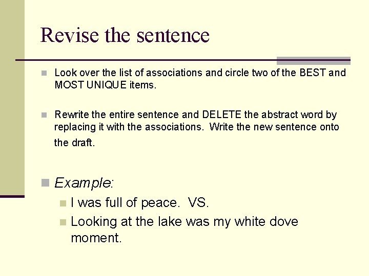 Revise the sentence n Look over the list of associations and circle two of