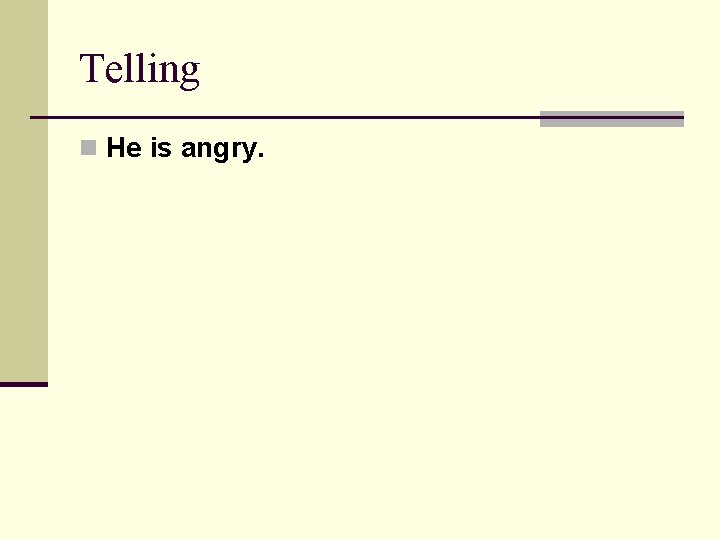 Telling n He is angry. 