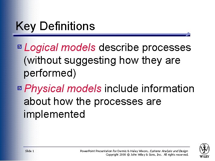 Process Modelling Chapter 6 Slide 1 Power Point