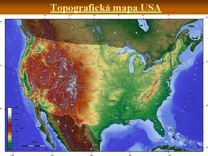 Topografická mapa USA 