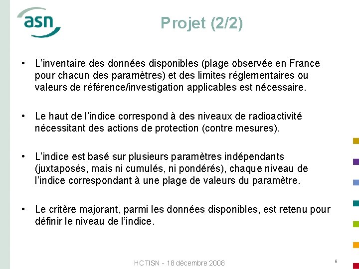 Projet (2/2) • L’inventaire des données disponibles (plage observée en France pour chacun des