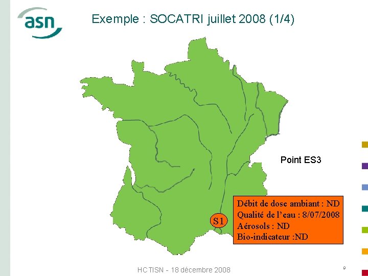 Exemple : SOCATRI juillet 2008 (1/4) Point ES 3 S 1 HCTISN - 18