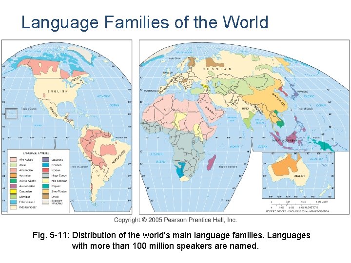 Language Families of the World Fig. 5 -11: Distribution of the world’s main language
