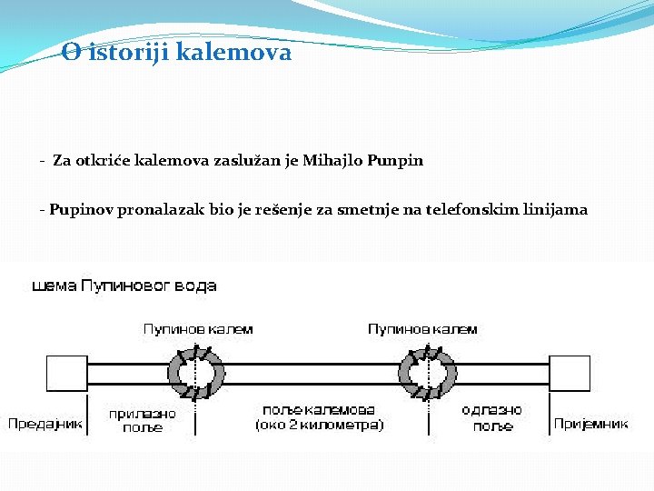 O istoriji kalemova - Za otkriće kalemova zaslužan je Mihajlo Punpin - Pupinov pronalazak