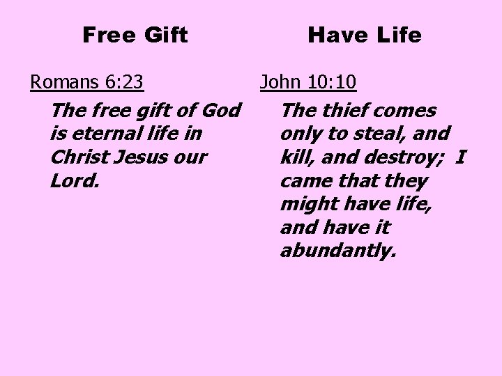 Free Gift Romans 6: 23 The free gift of God is eternal life in Free Gift Romans 6: 23 The free gift of God is eternal life in