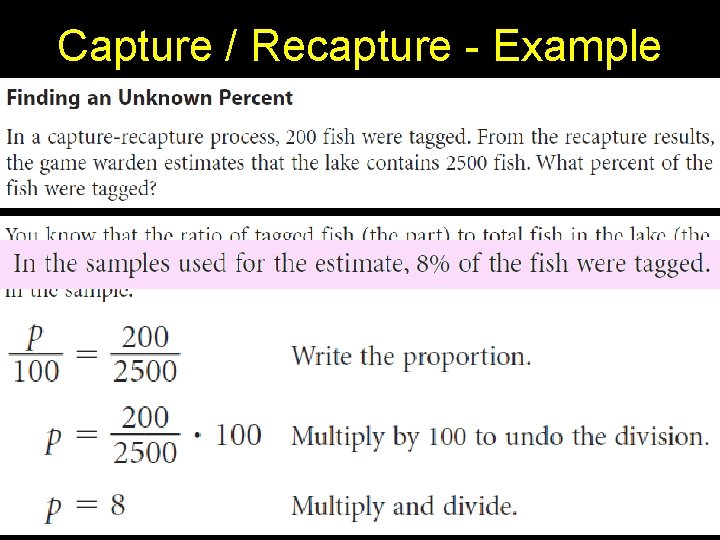 Capture / Recapture - Example 