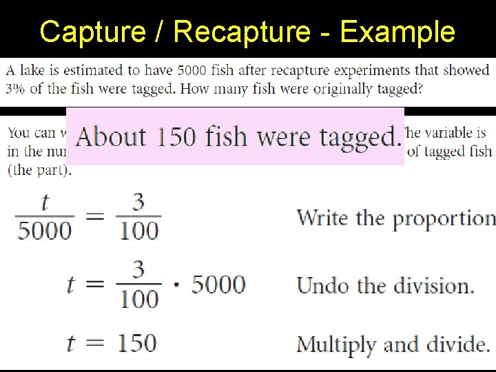 Capture / Recapture - Example 