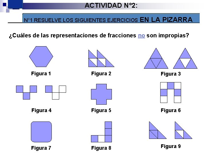 1 ACTIVIDAD N° 2: N° 1 RESUELVE LOS SIGUIENTES EJERCICIOS EN LA PIZARRA ¿Cuáles