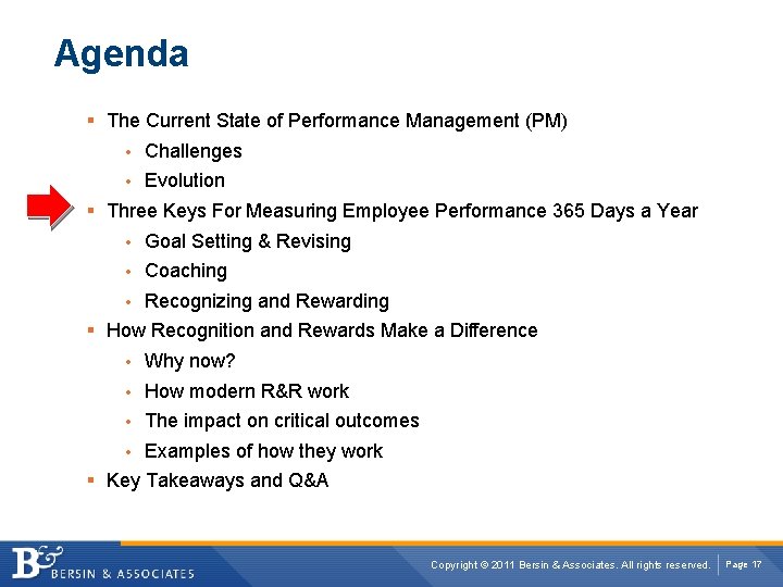 Agenda § The Current State of Performance Management (PM) • Challenges • Evolution §