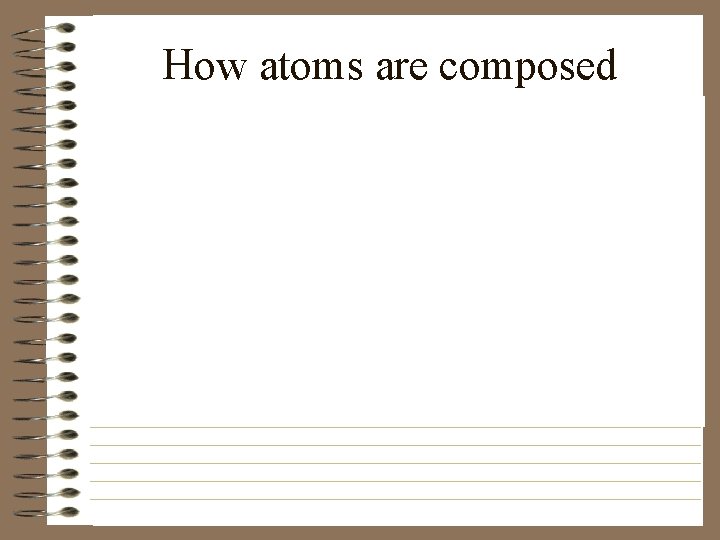 How atoms are composed 