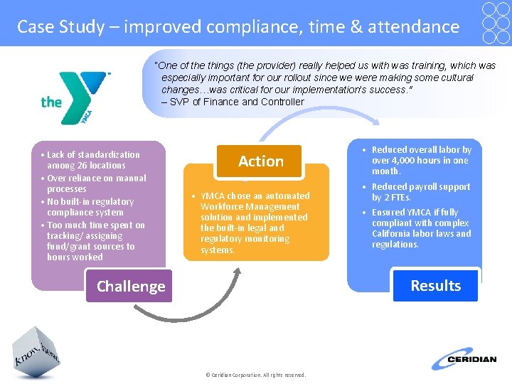 Case Study – improved compliance, time & attendance “One of the things (the provider)