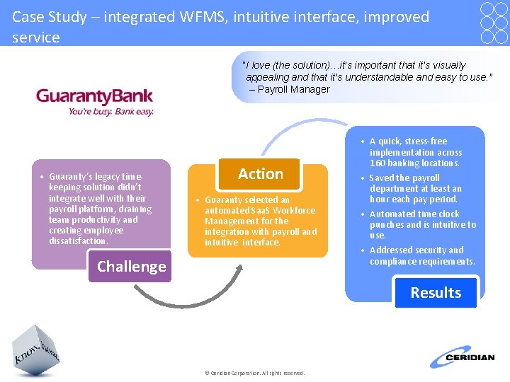 Case Study – integrated WFMS, intuitive interface, improved service “I love (the solution)…it’s important