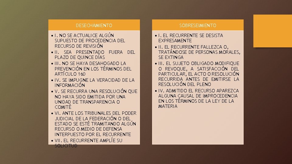 DESECHAMIENTO SOBRESEIMIENTO • I. NO SE ACTUALICE ALGÚN SUPUESTO DE PROCEDENCIA DEL RECURSO DE